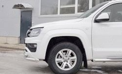 19 999 р. Защита переднего бампера (2 трубыØ76 и 63 мм, нержавейка) SLITKOFF  Volkswagen Amarok (2016-2022) рестайлинг  с доставкой в г. Керчь. Увеличить фотографию 4