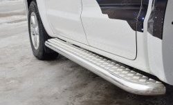 32 849 р. Порожки для ног (труба Ø63) SLITKOFF  Volkswagen Amarok (2016-2022) рестайлинг (лист - нержавейка, профиль - нержавейка)  с доставкой в г. Керчь. Увеличить фотографию 2