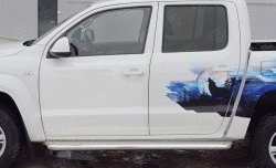 32 849 р. Порожки для ног (труба Ø63) SLITKOFF  Volkswagen Amarok (2016-2022) рестайлинг (лист - нержавейка, профиль - нержавейка)  с доставкой в г. Керчь. Увеличить фотографию 4