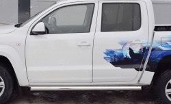 23 799 р. Защита порогов из круглой трубы диаметром 76 мм SLITKOFF Volkswagen Amarok рестайлинг (2016-2022)  с доставкой в г. Керчь. Увеличить фотографию 4