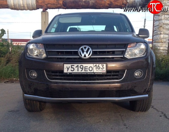 10 699 р. Защита переднего бампера d75x42 мм Металл Дизайн Volkswagen Amarok дорестайлинг (2009-2016) (полированная нержавейка)  с доставкой в г. Керчь