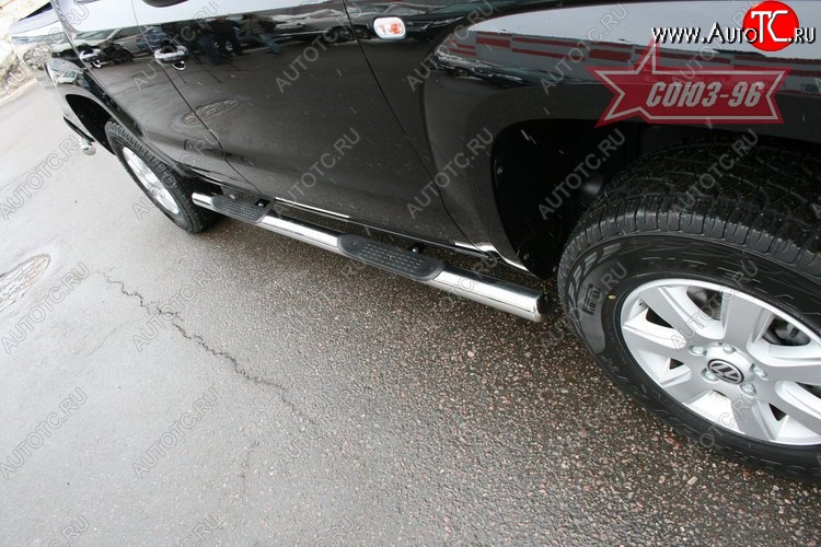 17 639 р. Защита порогов с проступью Souz-96 (d76) Volkswagen Amarok дорестайлинг (2009-2016)  с доставкой в г. Керчь