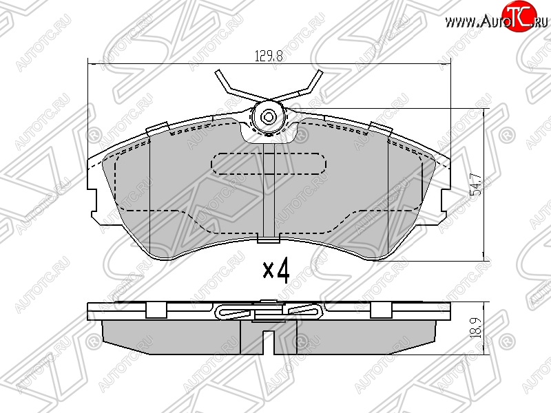 1 469 р. Колодки тормозные SAT (передние)  Volkswagen Caravelle  T4 - Transporter  T4  с доставкой в г. Керчь