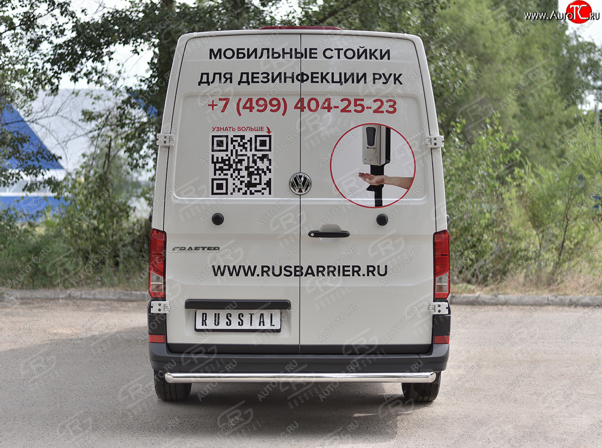 15 549 р. Защита заднего бампера (Ø63 мм, нержавейка) SLITKOFF  Volkswagen Crafter  2 (2017-2025)  с доставкой в г. Керчь