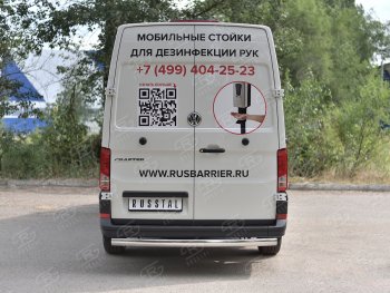 16 299 р. Защита заднего бампера (Ø75х42 мм, нержавейка) Russtal Volkswagen Crafter 2 (2017-2025)  с доставкой в г. Керчь. Увеличить фотографию 2