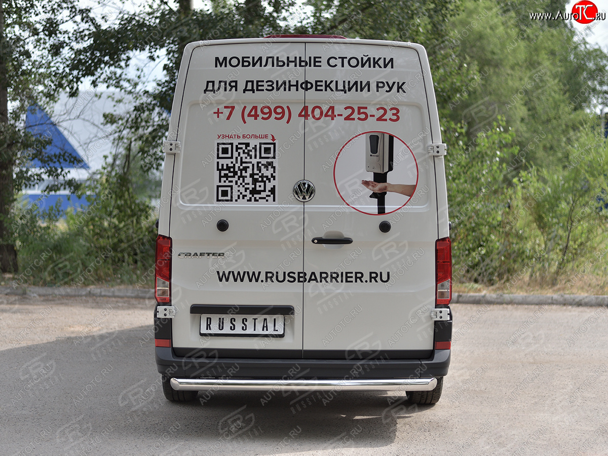 16 999 р. Защита заднего бампера (Ø76 мм, нержавейка) SLITKOFF Volkswagen Crafter 2 (2017-2025)  с доставкой в г. Керчь
