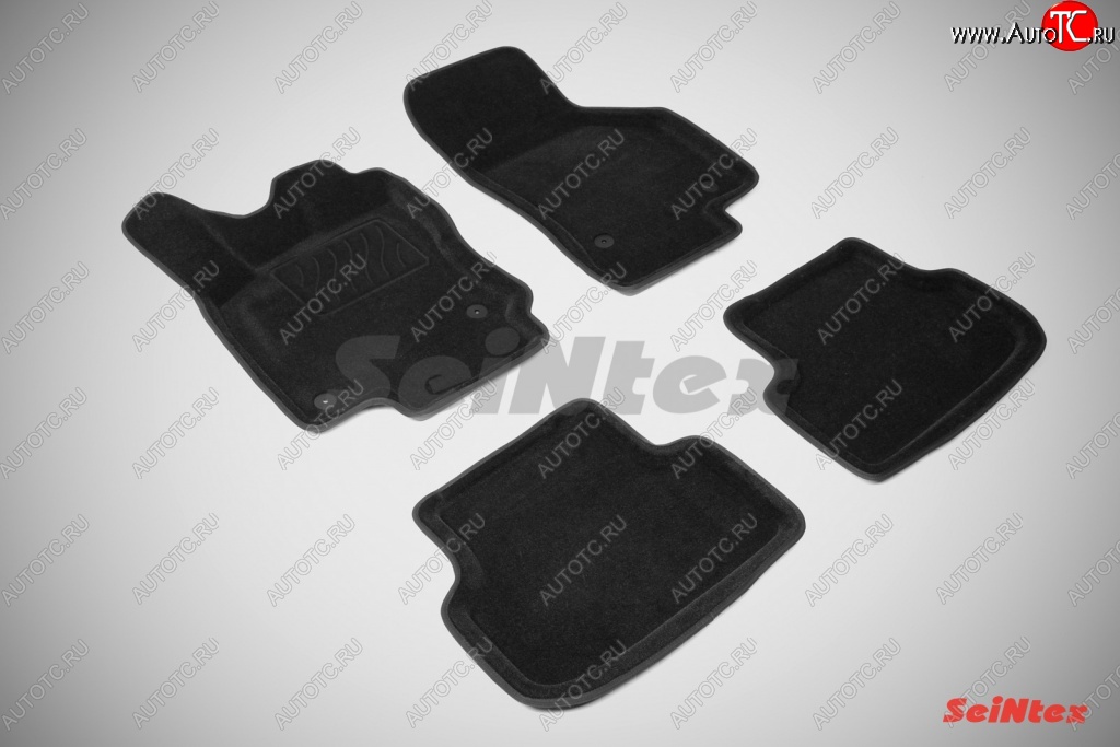 5 699 р. Износостойкие коврики в салон SeiNtex Premium 3D 4 шт. (ворсовые, черные) Volkswagen Golf 7 дорестайлинг, хэтчбэк 5 дв. (2012-2017)  с доставкой в г. Керчь