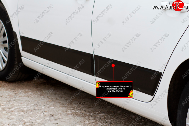 839 р. Молдинг двери RA V2 (задний левый)  Volkswagen Golf  6 (2008-2014) хэтчбэк 5 дв. (Поверхность шагрень)  с доставкой в г. Керчь