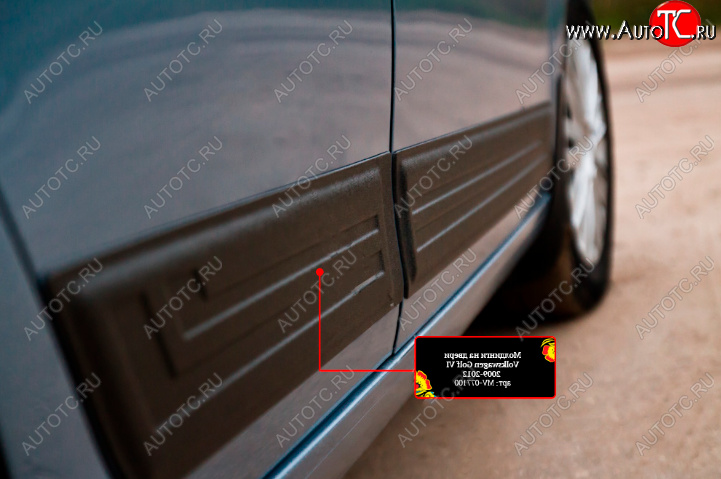 839 р. Молдинг двери RA (задний правый)  Volkswagen Golf  6 (2008-2014) хэтчбэк 5 дв. (Поверхность шагрень)  с доставкой в г. Керчь
