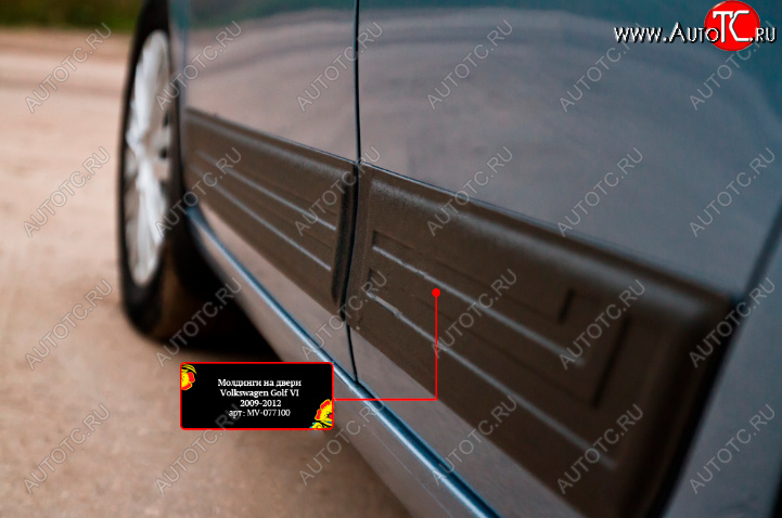 839 р. Молдинг двери RA (задний левый)  Volkswagen Golf  6 (2008-2014) хэтчбэк 5 дв. (Поверхность шагрень)  с доставкой в г. Керчь
