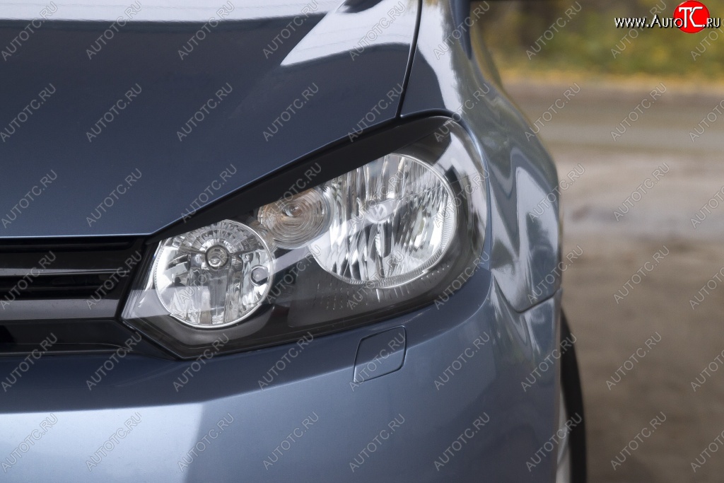 569 р. Реснички на фары RA Volkswagen Golf 6 хэтчбэк 5 дв. (2008-2014) (Неокрашенные)  с доставкой в г. Керчь