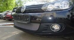 1 539 р. Сетка на бампер Russtal (хром) Volkswagen Golf 6 хэтчбэк 5 дв. (2008-2014)  с доставкой в г. Керчь. Увеличить фотографию 3