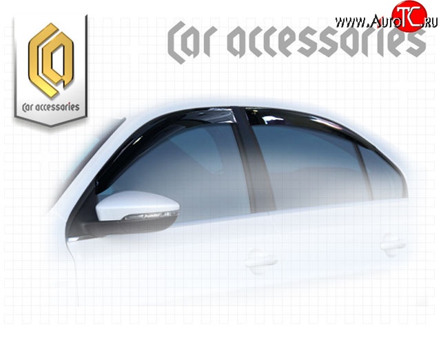 2 299 р. Комплект дефлекторов окон CA-Plastic, Volkswagen Jetta A6 седан дорестайлинг (2011-2015) (Classic полупрозрачны, Без хром.молдинга)  с доставкой в г. Керчь