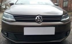 1 469 р. Сетка на бампер Russtal (черная) Volkswagen Jetta A6 седан дорестайлинг (2011-2015)  с доставкой в г. Керчь. Увеличить фотографию 2