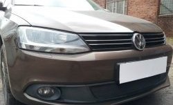 1 469 р. Сетка на бампер Russtal (черная) Volkswagen Jetta A6 седан дорестайлинг (2011-2015)  с доставкой в г. Керчь. Увеличить фотографию 3