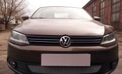 1 539 р. Сетка на бампер Russtal (хром) Volkswagen Jetta A6 седан дорестайлинг (2011-2015)  с доставкой в г. Керчь. Увеличить фотографию 2
