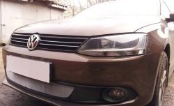 1 539 р. Сетка на бампер Russtal (хром) Volkswagen Jetta A6 седан дорестайлинг (2011-2015)  с доставкой в г. Керчь. Увеличить фотографию 3