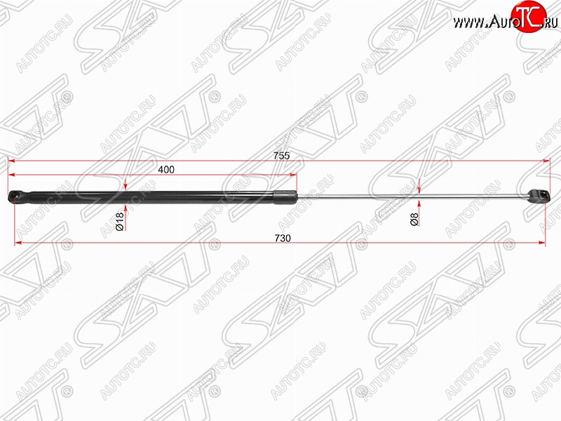 769 р. Газовый упор капота SAT  Volkswagen Passat ( B8,  B8.5) (2015-2025) седан дорестайлинг, универсал дорестайлинг, седан рестайлинг, универсал рестайлинг  с доставкой в г. Керчь
