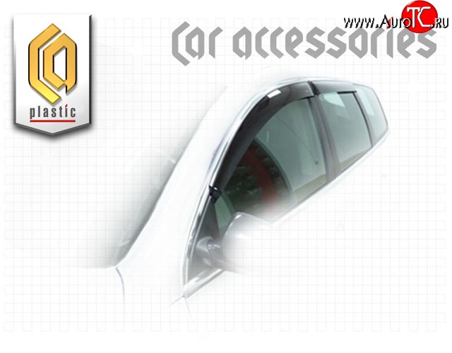 1 999 р. Дефлектора окон CA Plastic (черный) Volkswagen Passat B6 универсал (2005-2010) (Classic полупрозрачный, Без хром.молдинга)  с доставкой в г. Керчь