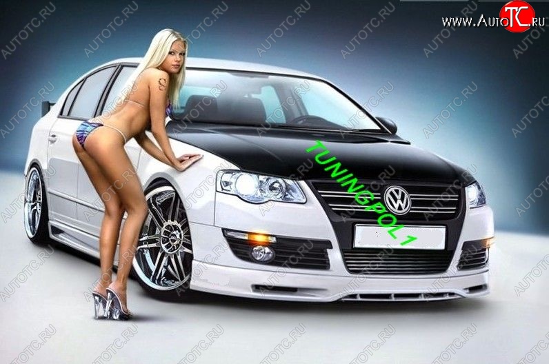 12 219 р. Накладка на передний бампер CSR Volkswagen Passat B6 седан (2005-2011)  с доставкой в г. Керчь