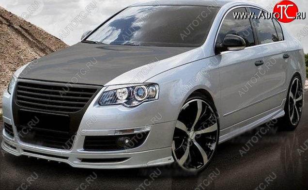 7 799 р. Накладка на передний бампер CT Volkswagen Passat B6 универсал (2005-2010) (Неокрашенная)  с доставкой в г. Керчь