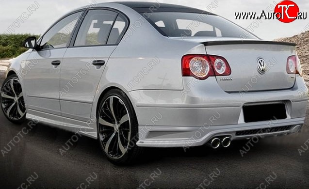 7 799 р. Накладка на задний бампер CT Volkswagen Passat B6 седан (2005-2011) (Неокрашенная)  с доставкой в г. Керчь