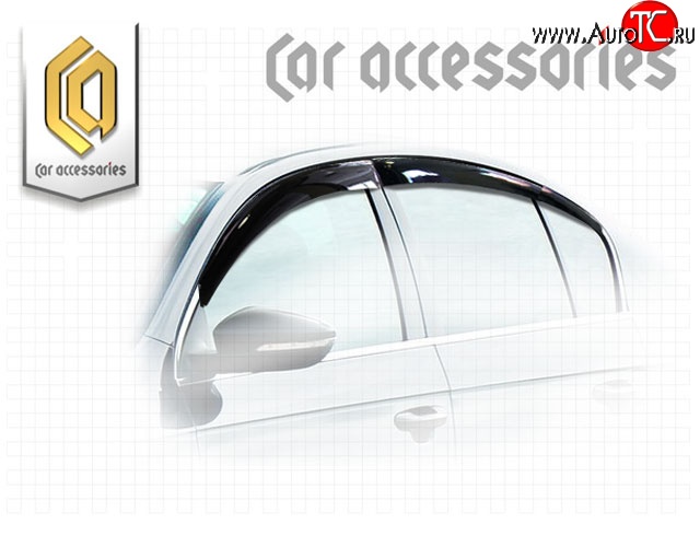 2 199 р. Комплект дефлекторов окон CA Plastic Volkswagen Passat B7 седан (2010-2015) (Classic полупрозрачный, Без хром.молдинга)  с доставкой в г. Керчь