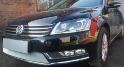 1 539 р. Сетка на бампер Russtal (хром) Volkswagen Passat B7 седан (2010-2015)  с доставкой в г. Керчь. Увеличить фотографию 3