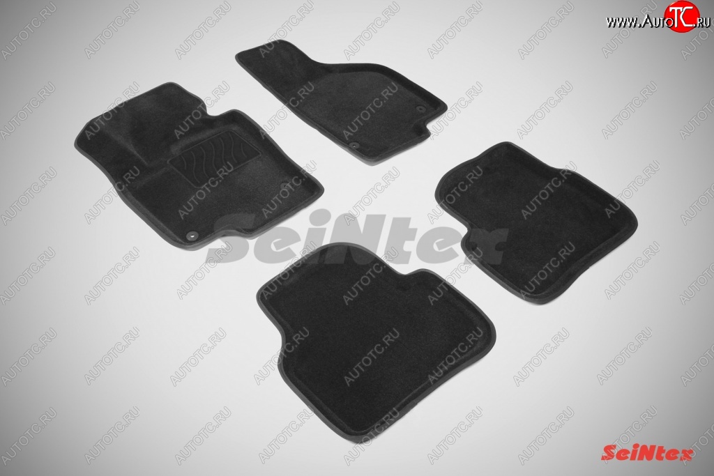 5 699 р. Износостойкие коврики в салон SeiNtex Premium 3D 4 шт. (ворсовые, черные) Volkswagen Passat B7 седан (2010-2015)  с доставкой в г. Керчь