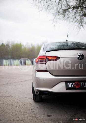 4 999 р. Имитация выхлопа MV-Tuning  Volkswagen Polo  Mk6 (2020-2022) лифтбек (BLACK (чёрный глянец))  с доставкой в г. Керчь. Увеличить фотографию 4