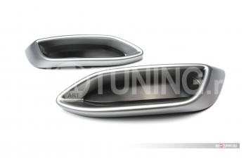 4 999 р. Имитация насадок глушителя MV-Tuning  Volkswagen Polo  Mk6 (2020-2022) лифтбек (SILVER (серебро))  с доставкой в г. Керчь. Увеличить фотографию 2