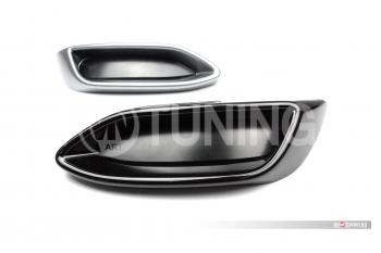 4 999 р. Имитация насадок глушителя MV-Tuning  Volkswagen Polo  Mk6 (2020-2022) лифтбек (SPACE GRAY (серый глянец))  с доставкой в г. Керчь. Увеличить фотографию 3