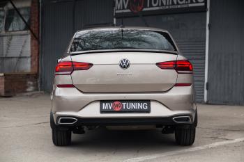 3 399 р. Имитация насадок глушителя MV-Tuning  Volkswagen Polo  Mk6 (2020-2022) лифтбек (Неокрашенные)  с доставкой в г. Керчь. Увеличить фотографию 4