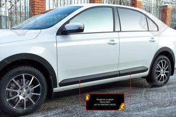 Молдинг передней двери RA (левый) Volkswagen Polo  Mk6 (2020-2022) лифтбек (Шагрень)
