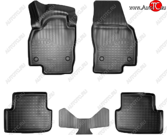 2 599 р. Коврики салонные Noplast (3D)  Volkswagen Polo  Mk6 (2020-2022) лифтбек (Черные)  с доставкой в г. Керчь