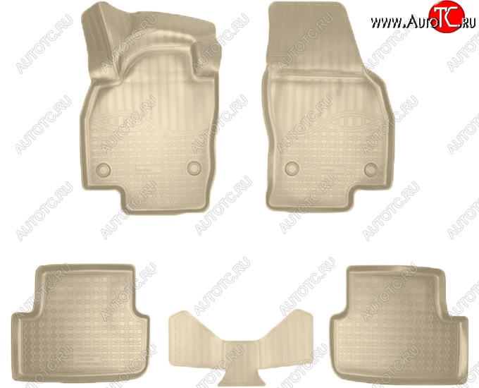 3 069 р. Коврики салонные Noplast (3D)  Volkswagen Polo  Mk6 (2020-2022) лифтбек (Бежевые)  с доставкой в г. Керчь