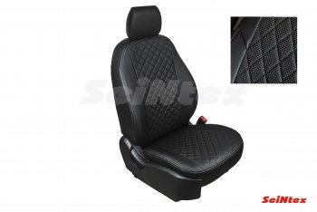 Чехлы для сидений Seintex Ромб (экокожа, 40/60, airbag) Volkswagen Polo  5 (2015-2020) седан рестайлинг (Спинка 40/60, цвет черный)