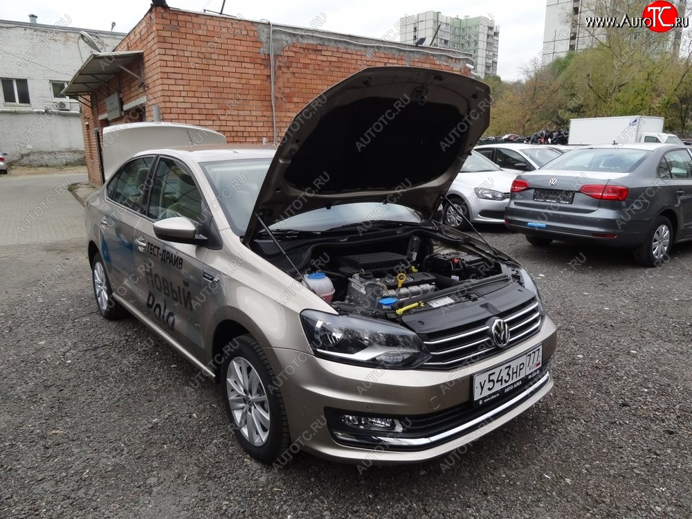 2 049 р. Упоры капота Russtal Volkswagen Polo 5 седан дорестайлинг (2009-2015)  с доставкой в г. Керчь