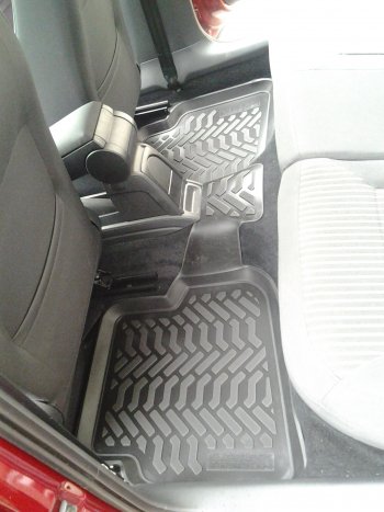 1 779 р. Коврики салона Aileron (3D с подпятником)  Volkswagen Polo  5 (2009-2020) седан дорестайлинг, седан рестайлинг  с доставкой в г. Керчь. Увеличить фотографию 2
