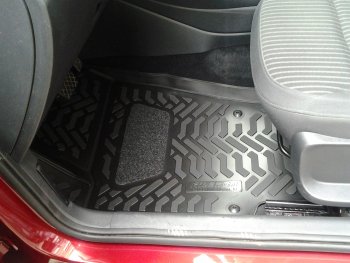 1 779 р. Коврики салона Aileron (3D с подпятником)  Volkswagen Polo  5 (2009-2020) седан дорестайлинг, седан рестайлинг  с доставкой в г. Керчь. Увеличить фотографию 4