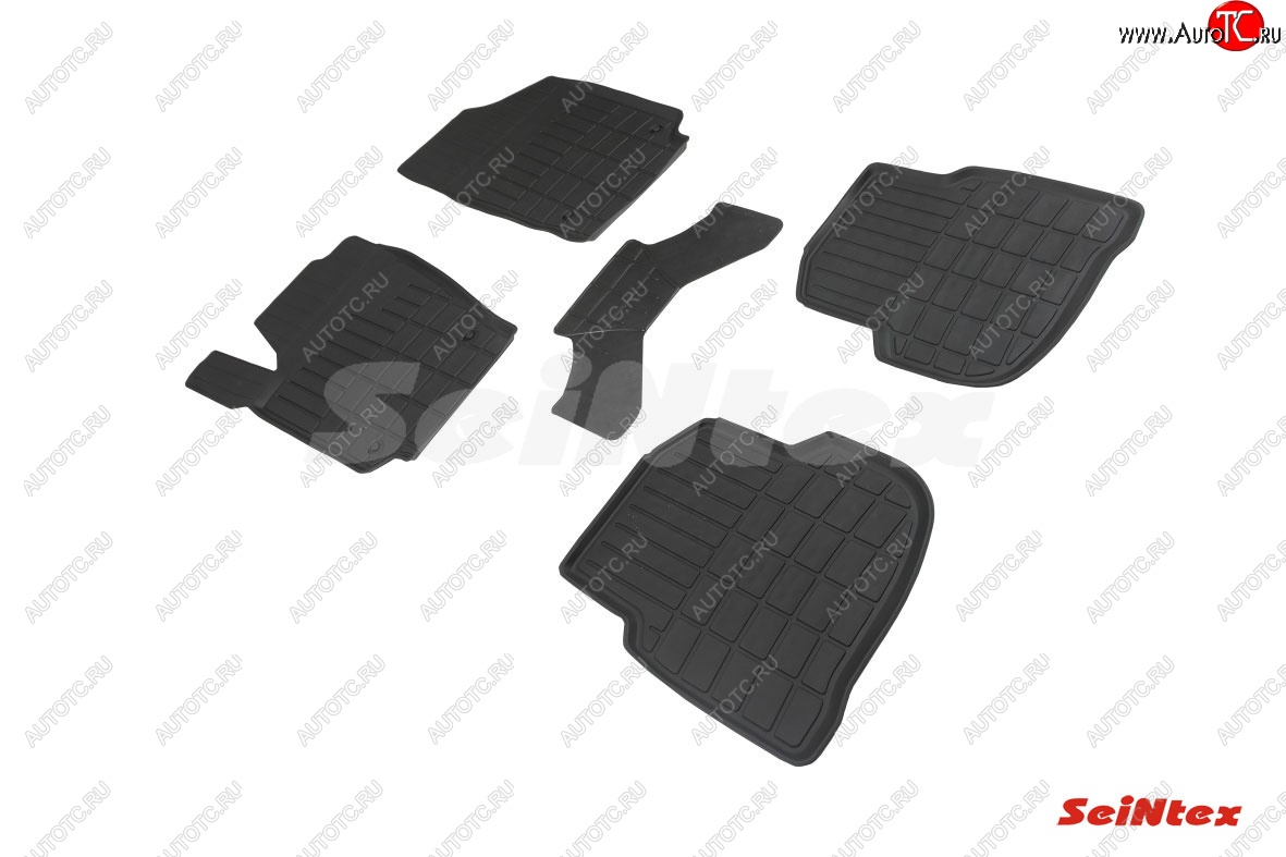 2 169 р. Резиновые коврики в салон с высоким бортом SeiNtex  Volkswagen Polo  5 (2009-2020) седан дорестайлинг, седан рестайлинг  с доставкой в г. Керчь
