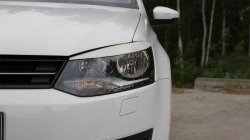 999 р. Реснички RA на фары Volkswagen Polo 5 седан дорестайлинг (2009-2015) (Неокрашенные)  с доставкой в г. Керчь. Увеличить фотографию 2