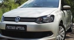 1 429 р. Реснички на фары RA  Volkswagen Polo  5 (2009-2015) хэтчбек дорестайлинг (Неокрашенные)  с доставкой в г. Керчь. Увеличить фотографию 2