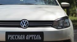 1 429 р. Реснички на фары RA  Volkswagen Polo  5 (2009-2015) хэтчбек дорестайлинг (Неокрашенные)  с доставкой в г. Керчь. Увеличить фотографию 3