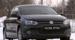 2 099 р. Защитная сетка решетки переднего бампера РА (Highline)  Volkswagen Polo  5 (2009-2015) хэтчбек дорестайлинг  с доставкой в г. Керчь. Увеличить фотографию 3