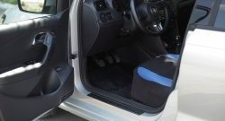 2 459 р. Накладки на порожки автомобиля RA  Volkswagen Polo  5 (2009-2015) хэтчбек дорестайлинг  с доставкой в г. Керчь. Увеличить фотографию 3