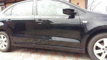 2 499 р. Пороги накладки Centre Tuning Volkswagen Polo 5 седан дорестайлинг (2009-2015) (Неокрашенные)  с доставкой в г. Керчь. Увеличить фотографию 3