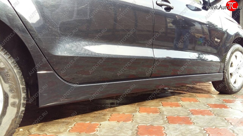 2 499 р. Пороги накладки Centre Tuning Volkswagen Polo 5 седан дорестайлинг (2009-2015) (Неокрашенные)  с доставкой в г. Керчь