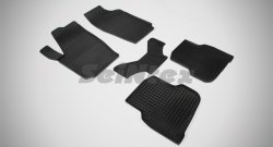 Износостойкие коврики в салон с рисунком Сетка SeiNtex Premium 4 шт. (резина) Volkswagen Polo  5 (2009-2020) седан дорестайлинг, хэтчбек дорестайлинг, седан рестайлинг, хэтчбек рестайлинг