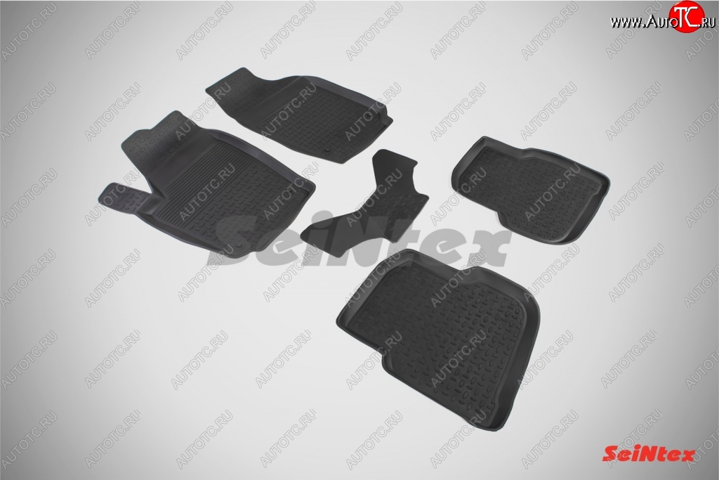 3 099 р. Износостойкие коврики в салон с высоким бортом SeiNtex Premium 4 шт. (резина) Volkswagen Polo 5 хэтчбек рестайлинг (2015-2020)  с доставкой в г. Керчь